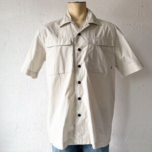 Victorinox Swiss Army Utility Work Shirt Men's L Beige Short Sleeve Safari Camp